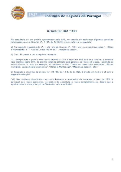 Circular nº 61/1991 (35 KB)