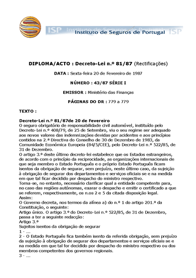 DL nº 81/87 (78 KB)