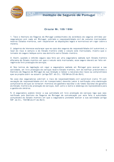 Circular nº 109/1994 (35 KB)