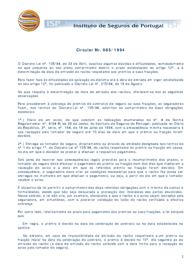 Circular nº 85/1994 (65 KB)