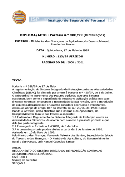 Portaria nº 388/99 (118 KB)